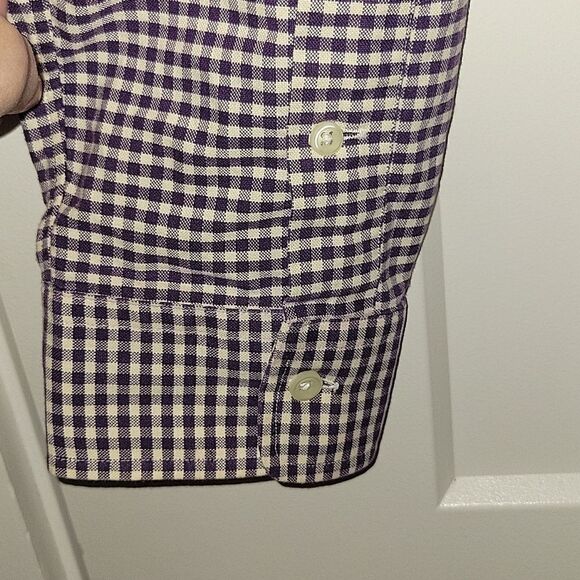 Ralph Lauren Purple Plaid Gingham Custom fit Button Down Shirt Size L - Picture 9 of 10